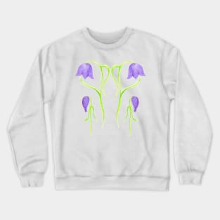 Purple Bluebell Watercolor Floral Pattern Crewneck Sweatshirt